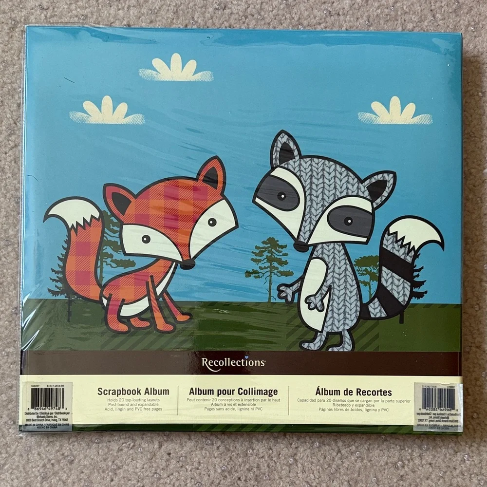 2 Recollections Blue and Green Woodland Animal Scrapbook Album